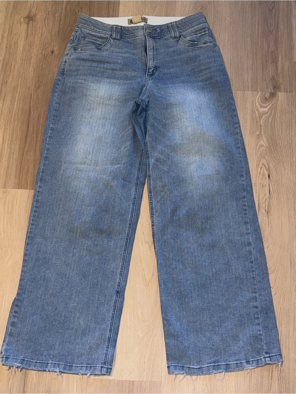 Democracy Relaxed Wide-Leg Blue Jeans